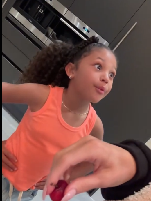 Stormi in her mom Kylie Jenner's video, posted on June 17, 2025. | Source: TikTok/kyliejenner