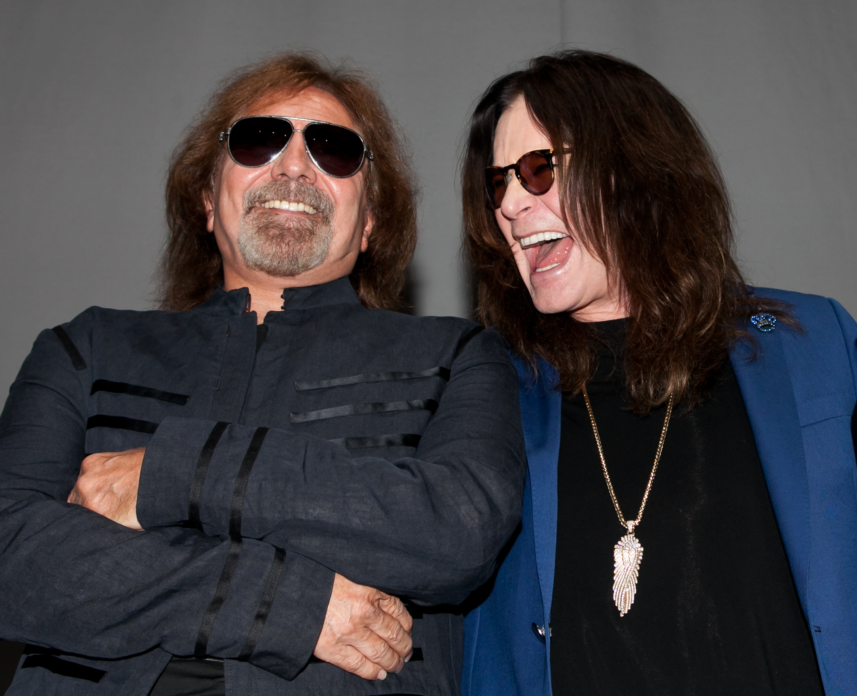 Geezer Butler and Ozzy Osbourne attend the Ozzy Osbourne and Corey Taylor Special Announcement on May 12, 2016, in Hollywood, California. | Source: Getty Images