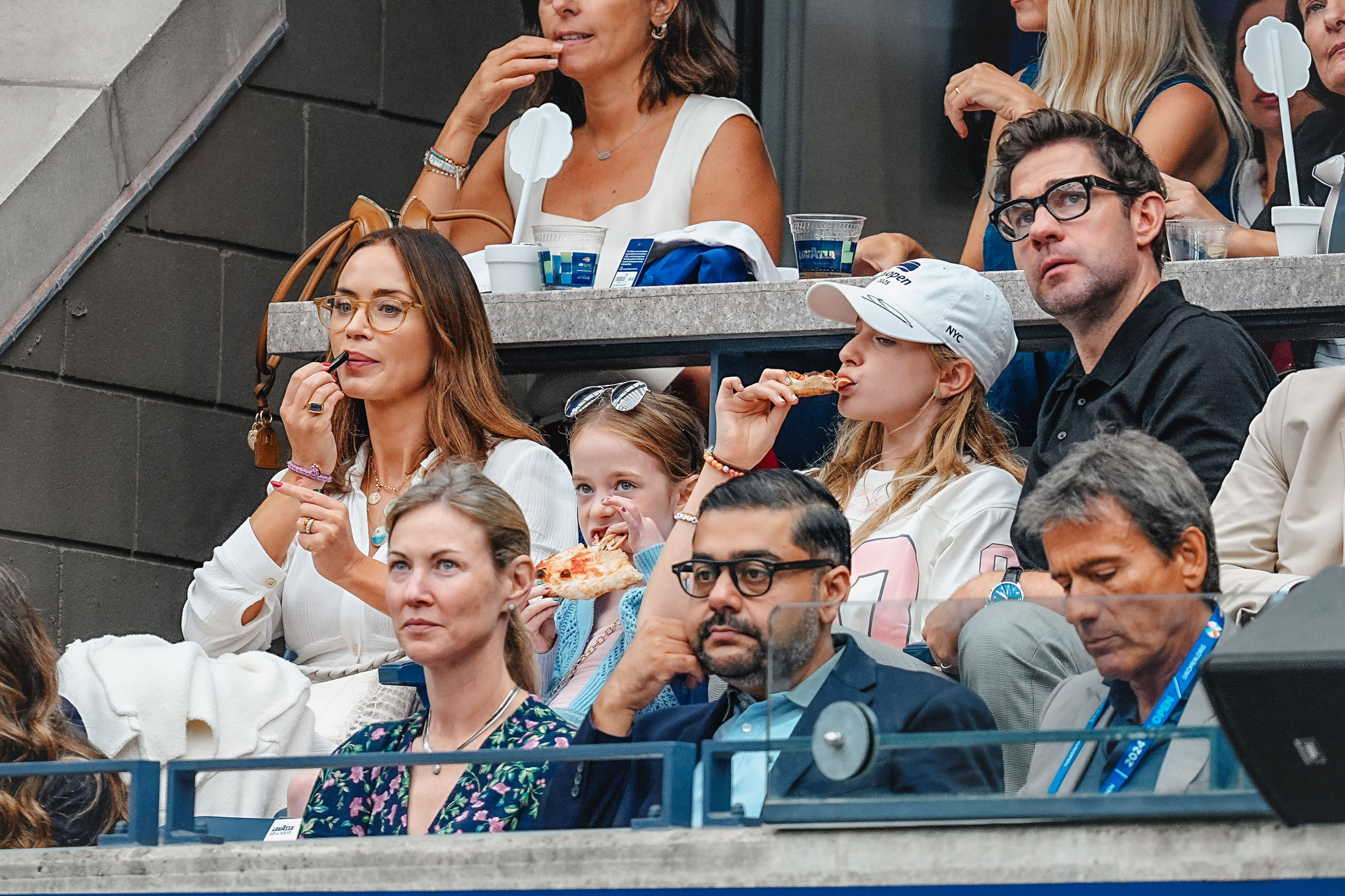 mily Blunt and John Krasinski and their daughters attend the Men's Singles Final on Day 15 of the US Open Tennis Championships on September 07, 2025 in Flushing Meadows, Queens, New York City. | Source: Getty Images