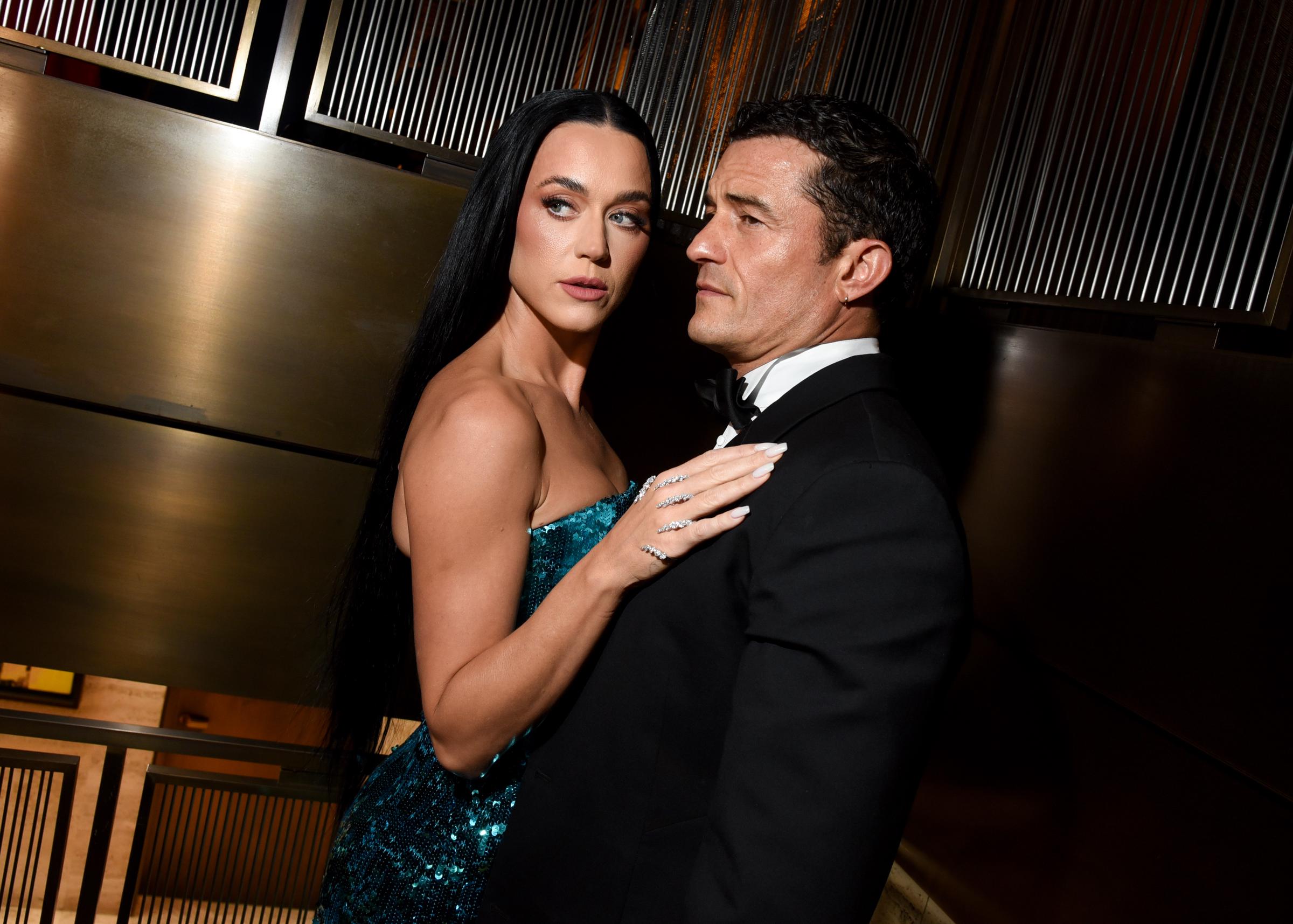 Katy Perry and Orlando Bloom at the Kering Caring for Women Dinner during New York Ready to Wear Fashion Week held at The Pool on September 9, 2024 in New York City | Source: Getty Images
