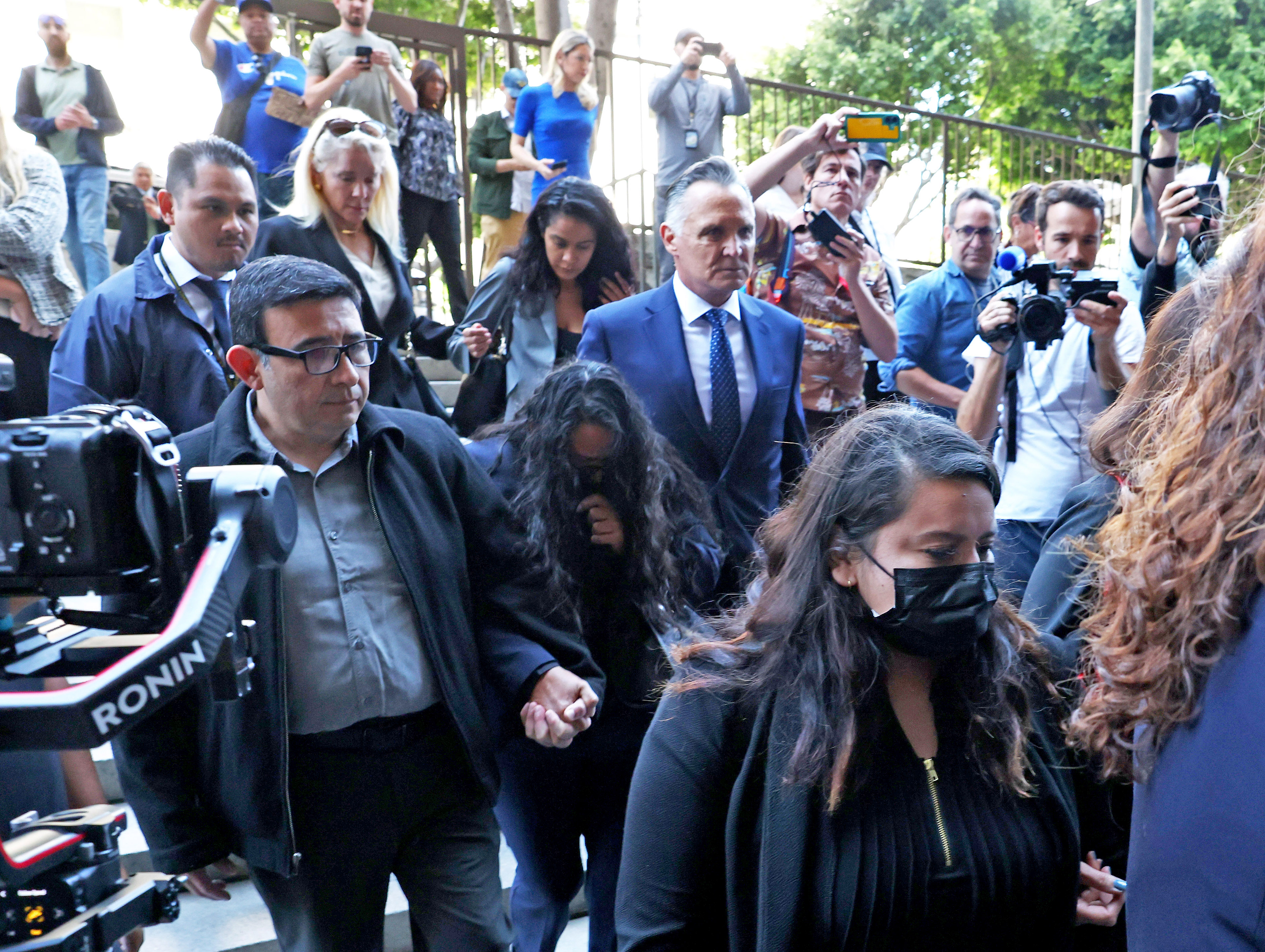 The family of Celeste Rivas Hernandez arrives at court in downtown Los Angeles for the arraignment of David Anthony Burke, or D4vd, who was arrested last week in connection with the death of Hernandez on April 20, 2026 in Los Angeles, California. | Source: Getty Images