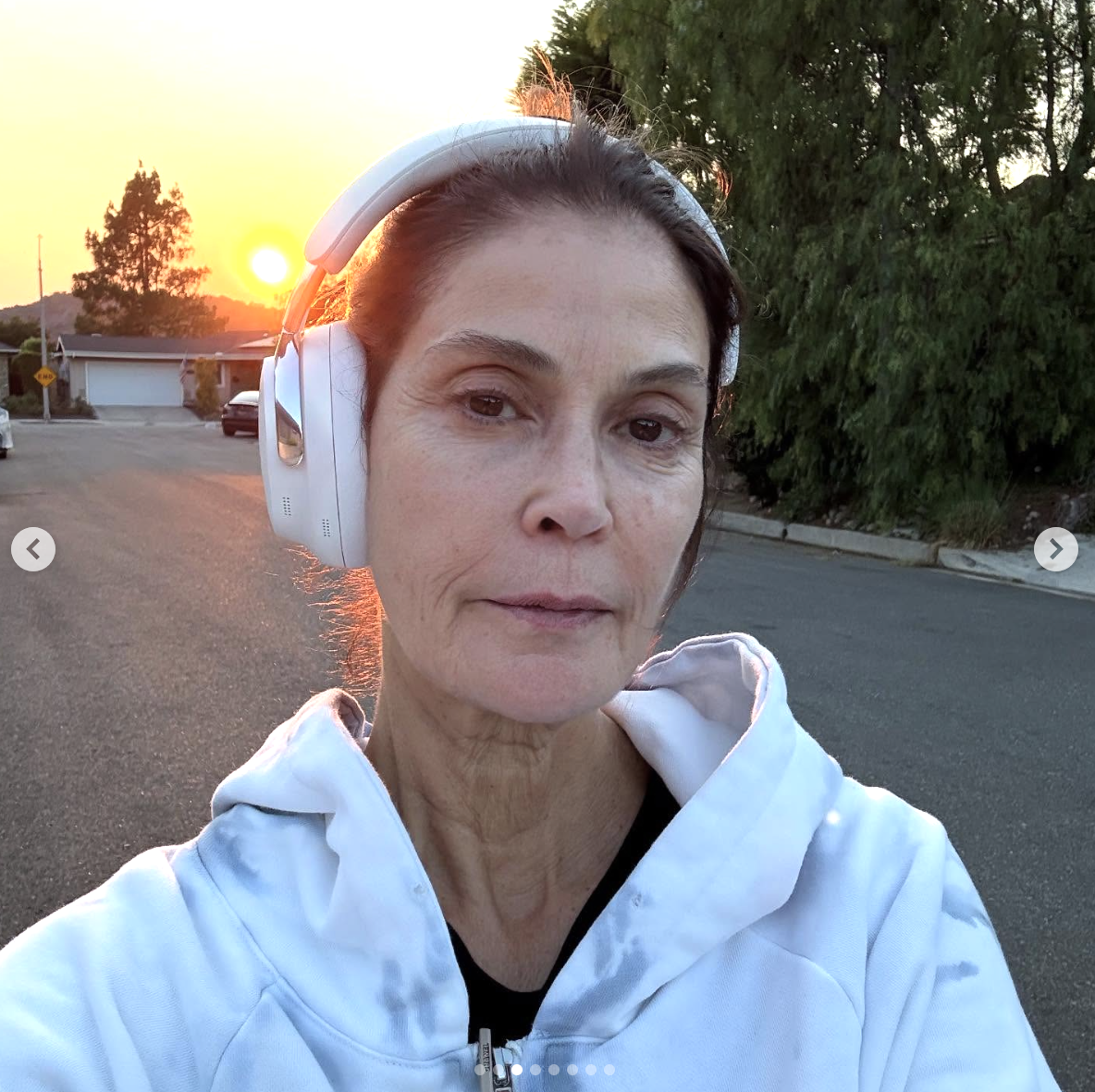 Another angle of Teri Hatcher's bare face, posted on August 6, 2025. | Source: Instagram/officialterihatcher