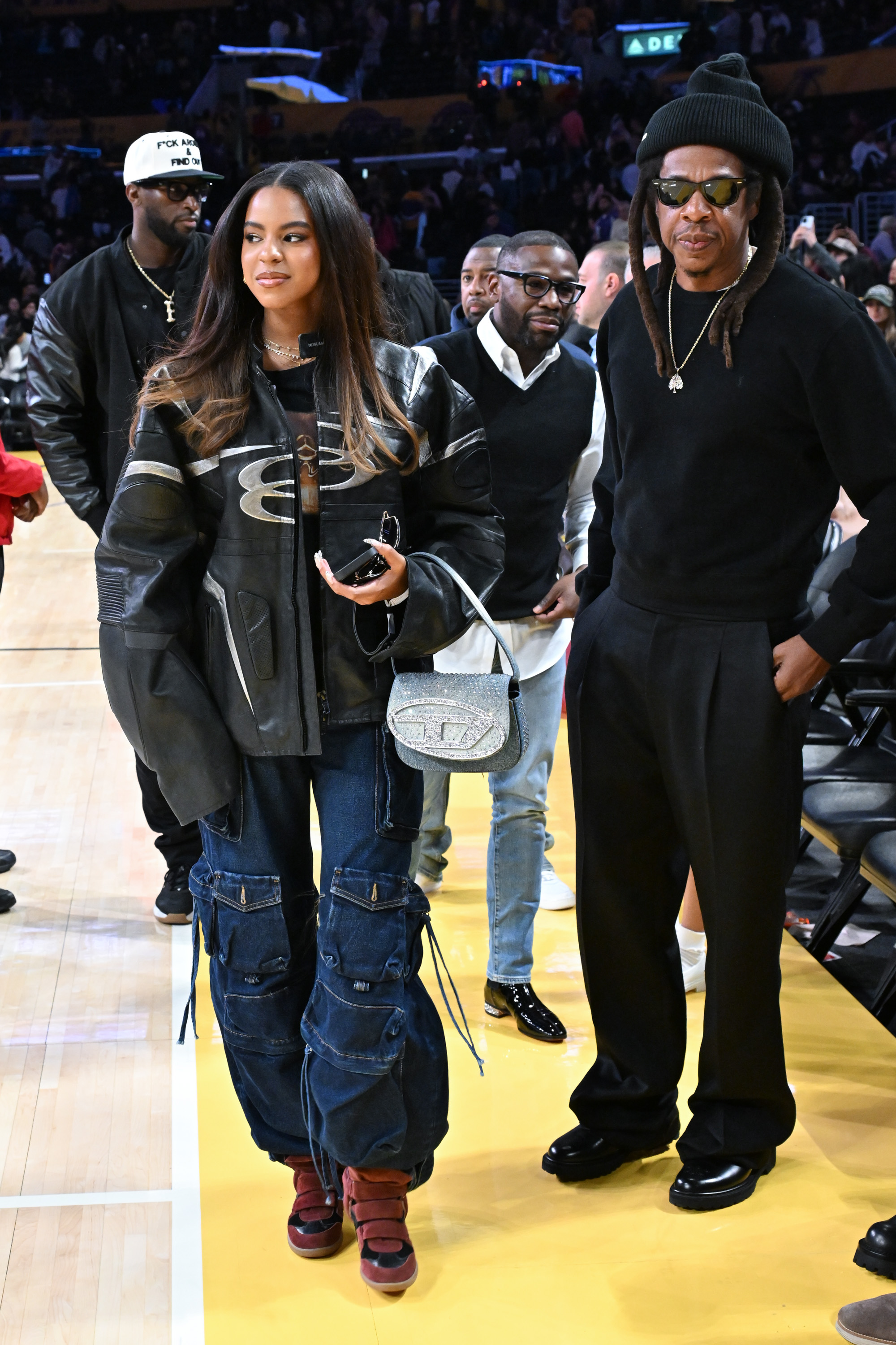 Blue Ivy Carter and Jay-Z at a basketball game between the Los Angeles Lakers and San Antonio Spurs at Crypto.com Arena on December 10, 2025, in Los Angeles, California. | Source: Getty Images