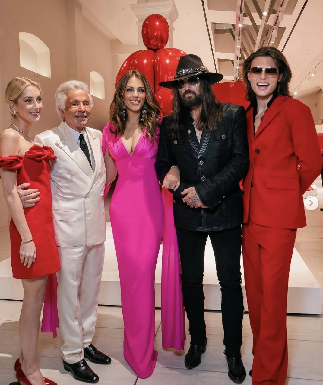 India Warrender, Gian Carlo Giammetti, Elizabeth Hurley, Billy Ray Cyrus, and Damian Hurley in Rome, Italy on May 24, 2025 | Source: Instagram/billyraycyrus