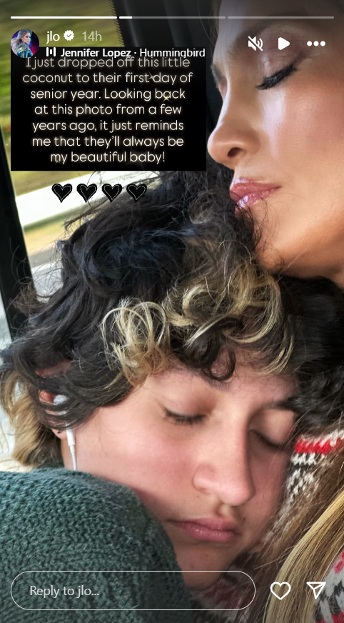 A screengrab of Jennifer Lopez's Instagram Story, posted on August 25, 2025. | Source: Instagram/jlo