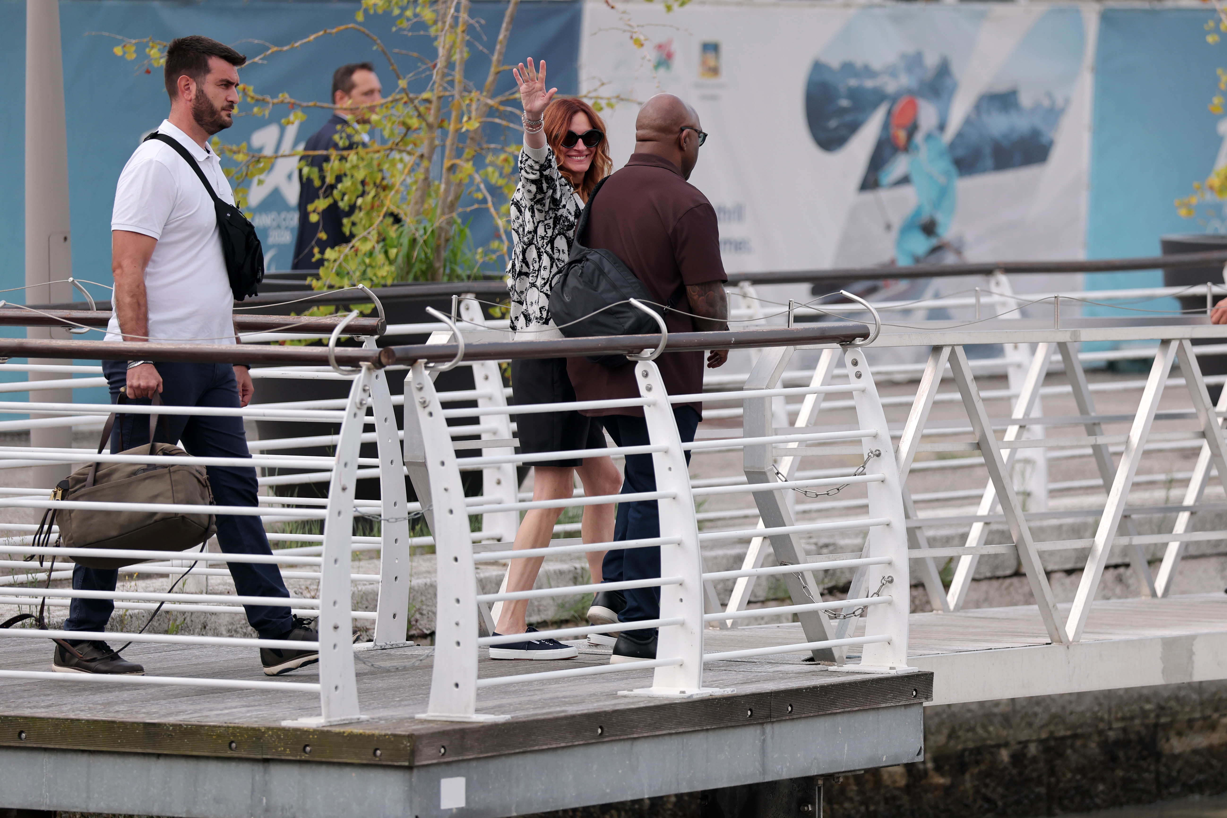 Julia Roberts is seen arriving into Venice ahead of the 82nd Venice International Film Festival 2025 on August 27, 2025 in Venice, Italy. | Source: Getty Images