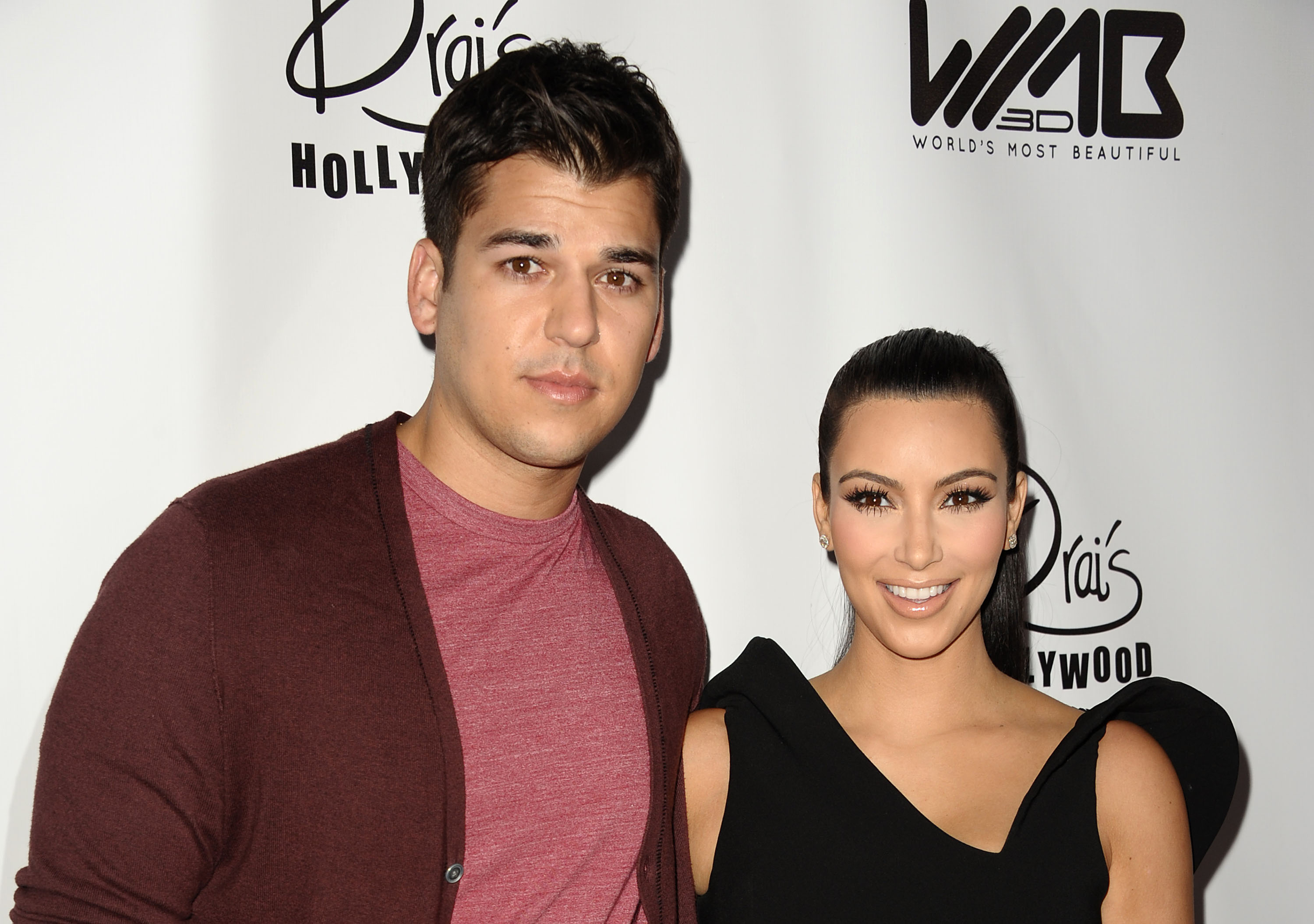 Rob Kardashian and Kim Kardashian attend the World's Most Beautiful Magazine launch event at Drai's Hollywood on August 10, 2011, in Hollywood, California. | Source: Getty Images