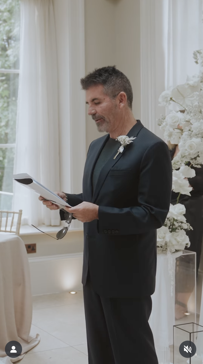 Simon Cowell in Lucy Spraggan's June 2024 wedding to Emilia Smith, posted on June 3, 2025 | Source: Instagram/ksmithfilms